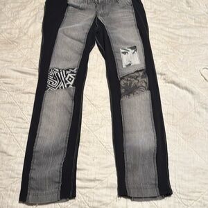 Styles Ever After Vintage Handmade One of a Kind Patches Stretch Jeans M